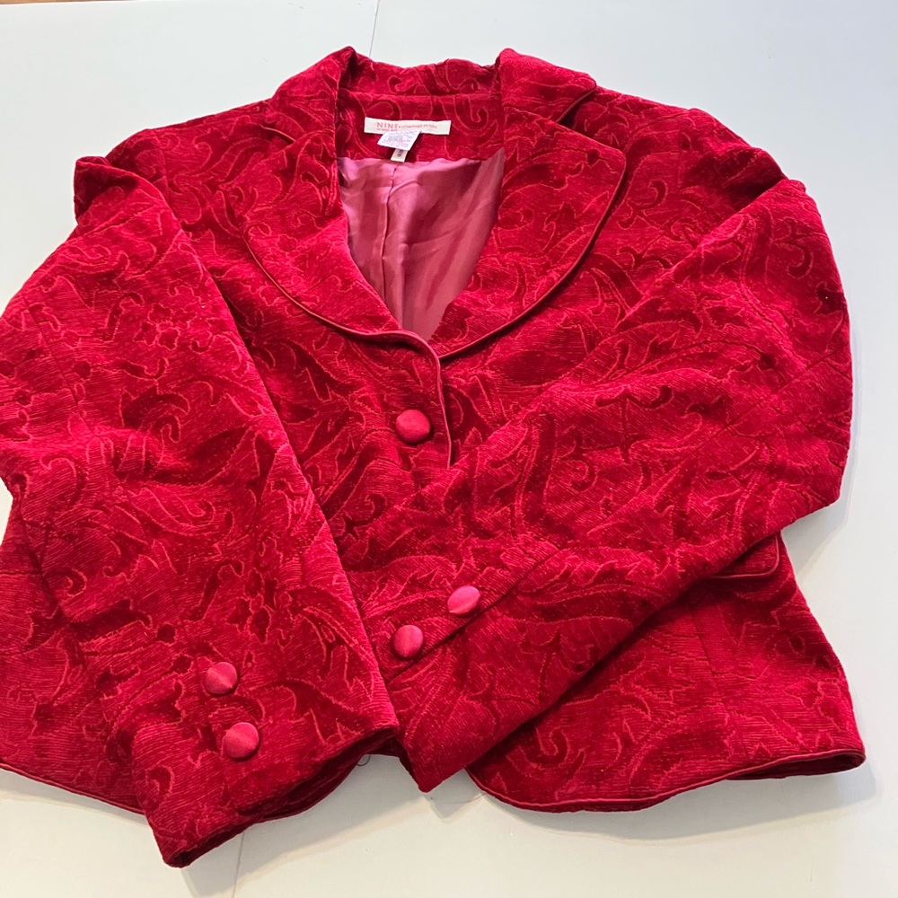 Nine West Textured Ruby Red Jacket